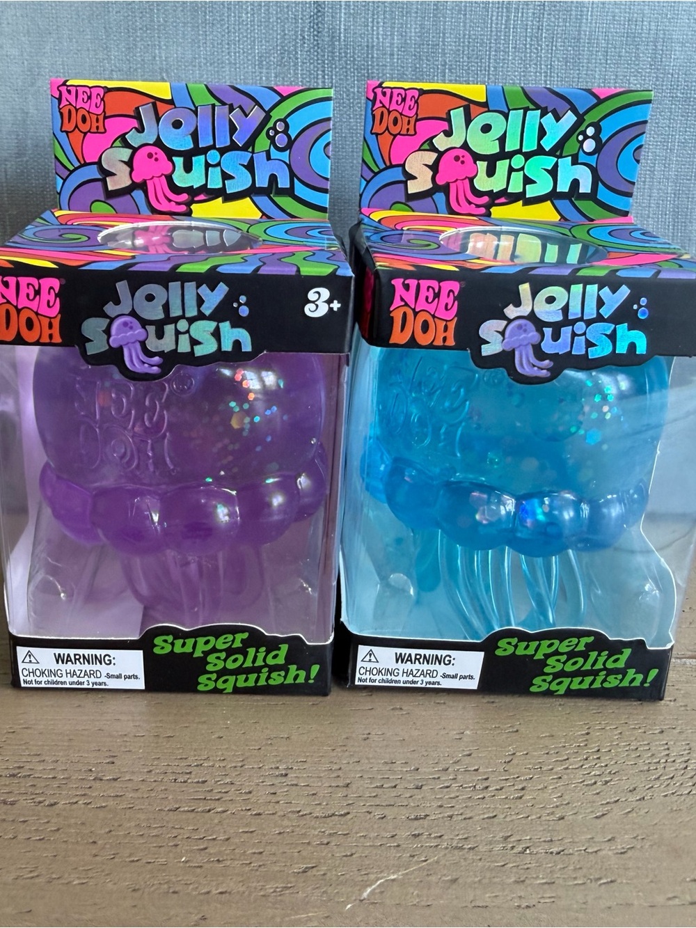 Nee Doh (NeeDoh) Bundle of TWO Jelly Squish(Jellyfish) -Blue and Purple